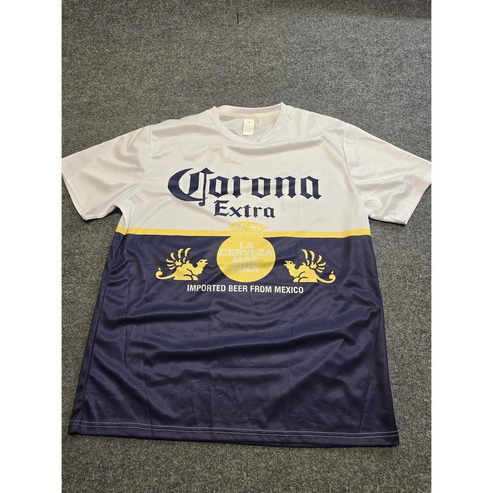 Corona Extra Shirt Mens 2XL Blue La Cerveza Mas Fina Beer Promo Graphic Tee